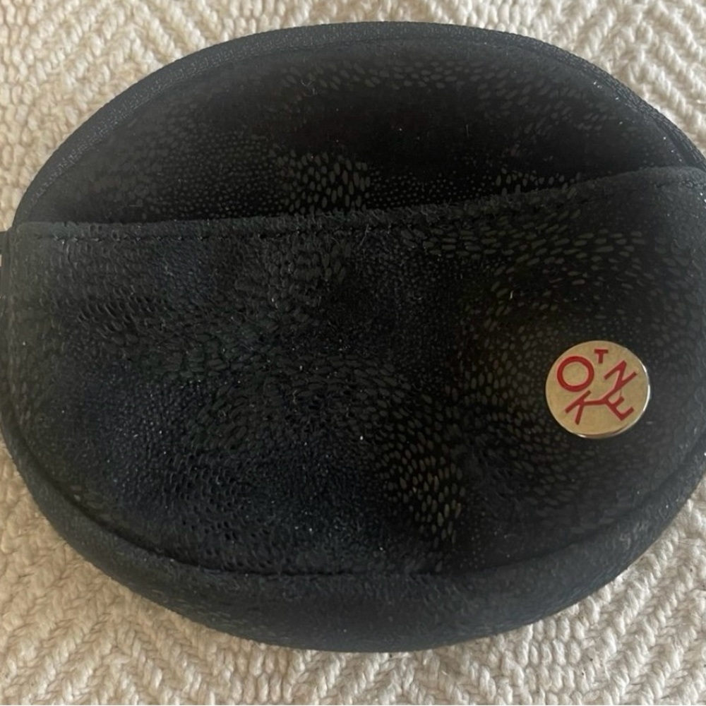 Token Black suede leather with shimmer Coin Pouch